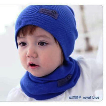 2015 Winter Warm Neck Wrap Scarf Children One-Piece Super Cute Puppy Hat with Scarves Baby Boy Girl Knitted Collar Scarf Gifts